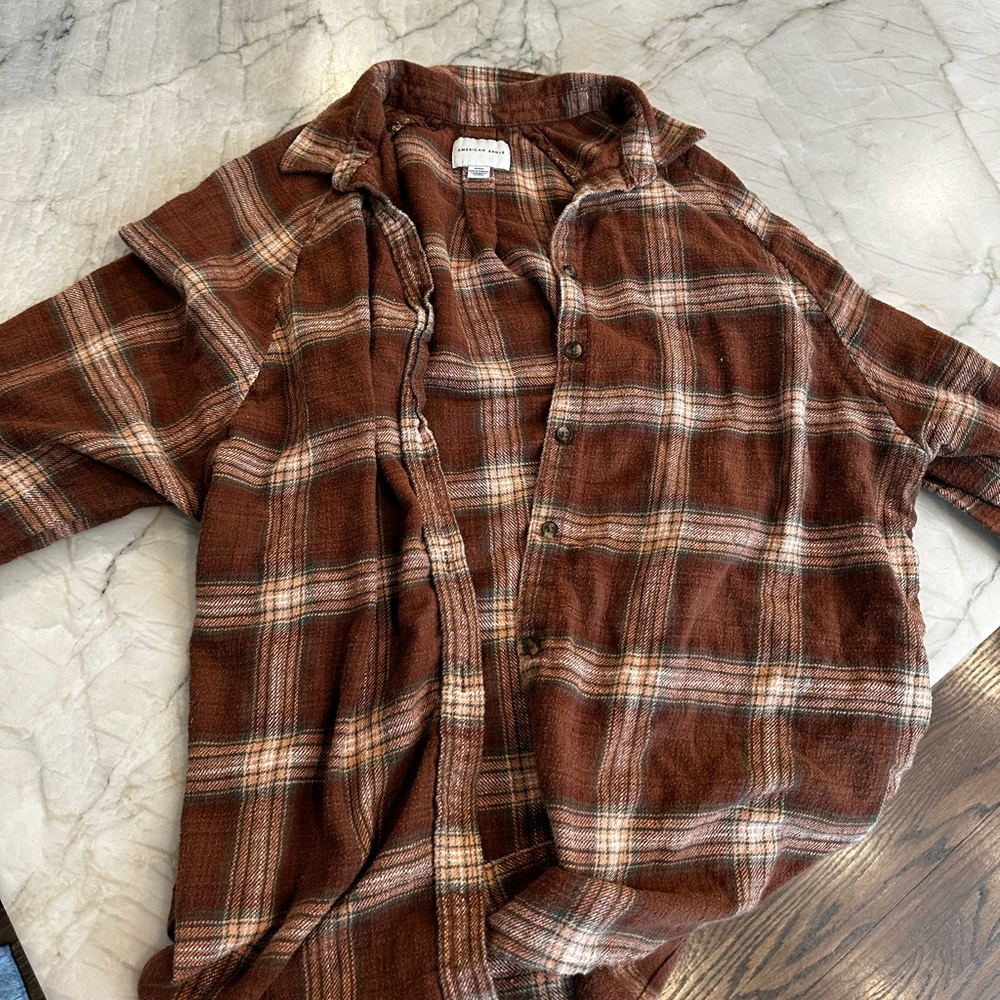 American Eagle Outfitters Brown Flannel
